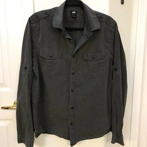 H&M Men's Dark Green Button Up Shirt